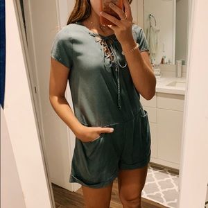 Army green romper